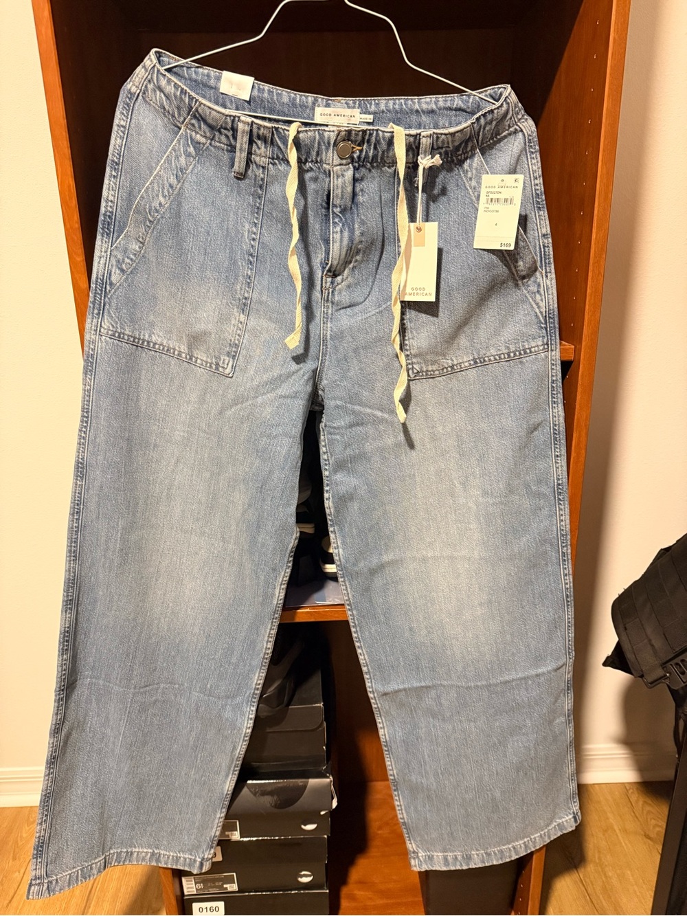 Good American Lite Drawstring Jeans